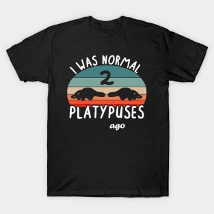 Normal Platypus Vintage Design Illustration T-Shirt